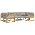 vidaXL Ensemble de canapés d'extérieur 6 pc Blanc et gris clair