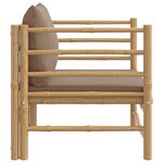 vidaXL Canapé de jardin avec coussins taupe bambou