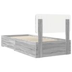 vidaXL Cadre de lit Gris Sonoma 90 x 190 cm Bois d'ingénierie