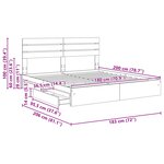 vidaXL Lit de Rangement Gris béton 180 x 200 cm Bois d'ingénierie