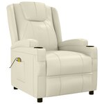 vidaXL Fauteuil de massage blanc crème similicuir