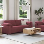 vidaXL Canapé 2 Pièces Bordeaux 219 x 80 x 82 cm tissu