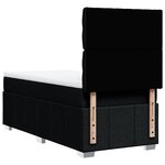 vidaXL Sommier à lattes de lit avec matelas Noir 90x190 cm Tissu