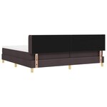 vidaXL Lit à ressorts avec matelas Marron foncé 200 x 200 cm bois