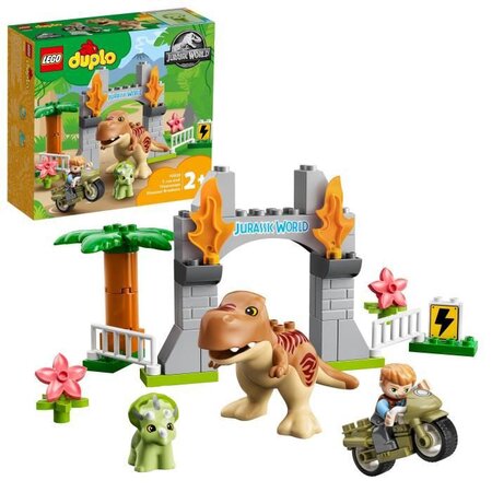 Lego 10939 duplo l'évasion du t. Rex et du tricératops jouet pour enfants 2  ans et plus avec moto - La Poste