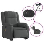 vidaXL Fauteuil inclinable de massage électrique Gris foncé Tissu