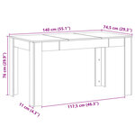 vidaXL Table à manger vieux bois 140x74 5x76 cm bois d'ingénierie