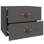 vidaXL Table de chevet murale Gris 50x36x40 cm