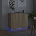 vidaXL Buffet LED Chêne Sonoma 90 x 32 x 75 cm Bois d'ingénierie