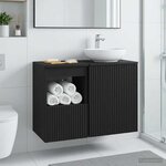 vidaXL Armoire de salle de bain Noir 30 x 35 x 50 cm Bois d'ingénierie