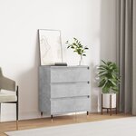 vidaXL Buffet Gris béton 60x35x70 cm Bois d'ingénierie