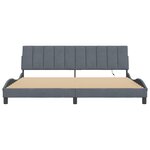 vidaXL Cadre de lit avec LED sans matelas Hanko gris foncé 200x200 cm velours