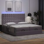 VidaXL Cadre de lit ottoman avec matelas gris 200x200 cm similicuir