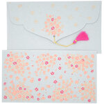 PAPERTREE HANAÉ Lot de 5 Enveloppes cadeau 19x10cm Gris/Rose