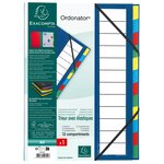 Trieur Rigide Ordonator Dos Extensible 12 Compartiments - Bleu - X 6 - Exacompta