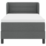vidaXL Lit à ressorts avec matelas Gris foncé 100 x 200 cm tissu