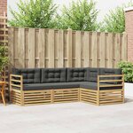vidaXL Ensemble de canapés d'extérieur 4 Pièces Blanc et anthracite