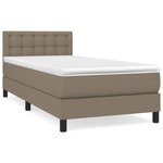 vidaXL Sommier à lattes de lit avec matelas Taupe 90x190 cm Tissu