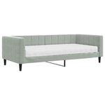 vidaXL Lit de jour avec matelas gris clair 90x200 cm velours
