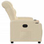 vidaXL Fauteuil inclinable Crème Tissu
