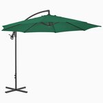 vidaXL Parasol en porte-à-feux avec mât en acier 300 cm Vert