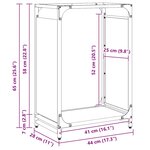 vidaXL Portant de bois chauffage anthracite 44x28x65 cm