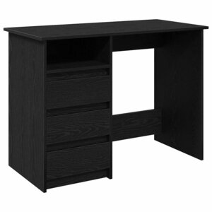 vidaXL Bureau noir 102x50x75 cm bois d'ingénierie