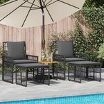 vidaXL Ensemble de meubles d'extérieur 5 pc Noir et Gris foncé
