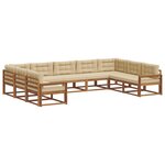 vidaXL Ensemble de canapés d'extérieur 9 pc Naturel et Beige