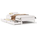 vidaXL Cadre de lit sans matelas blanc 90x200 cm bois de pin massif