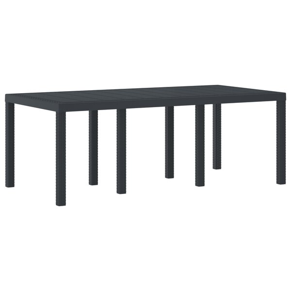 Table de jardin vidaXL Anthracite 200x100x73 cm Poly Rattan