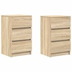 vidaXL Tables de chevet avec 3 tiroirs 2 Pièces chêne sonoma 39x35x65 cm