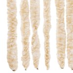 vidaXL Rideau anti-mouches beige et blanc 100x230 cm chenille