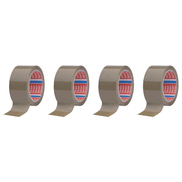 Rouleau Adhésif Emballage tesaPACK PP 46µ (Support 28µ) 66m x 50mm Marron x 4 TESA