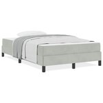 vidaXL Lit boxspring avec matelas Gris clair 120 x 200 cm Velours