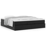vidaXL Cadre de lit ottoman avec matelas noir 180x200 cm similicuir