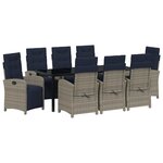 vidaXL Ensemble de salle à manger pour jardin 9 Pièces Gris polyrotin