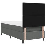 vidaXL Lit à ressorts avec matelas et LED Gris foncé 90x200 cm en Tissu