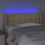 vidaXL Tête de lit à LED Crème 103x16x78/88 cm Tissu