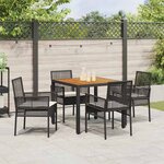 vidaXL Ensemble de salle à manger pour jardin 5 Pièces Noir Poly rotin