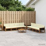 vidaXL Ensemble de canapés d'extérieur 9 Pièces Naturel et Crème
