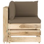 Vidaxl salon de jardin 8 pièces avec coussins bois imprégné de vert