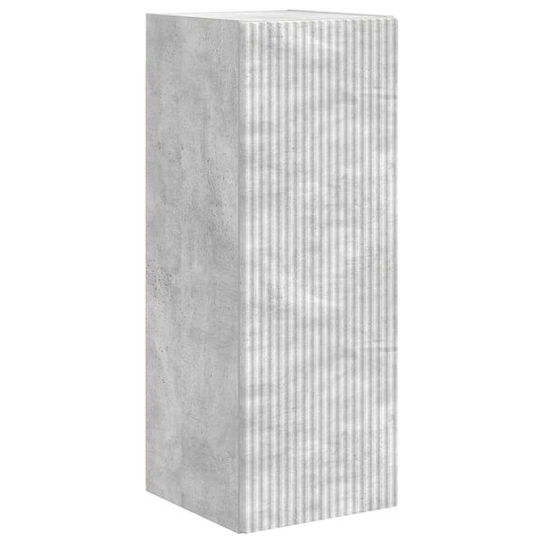 vidaXL Meuble TV mural Béton 30 x 31 x 80 cm Bois d'ingénierie