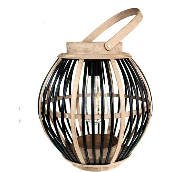 Lampe solaire en bambou Olivie - Noir