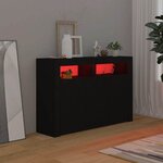 vidaXL Buffet avec lumières LED noir 115 5x30x75 cm