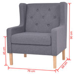 vidaXL Fauteuil gris tissu