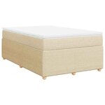 vidaXL Sommier à lattes de lit avec matelas Crème 120x200 cm Tissu