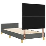 vidaXL Cadre de lit avec tête de lit Gris foncé 90 x 190 cm tissu