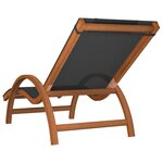 vidaXL Chaise longue avec coussin gris textilène/bois massif peuplier