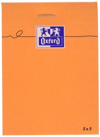 Bloc-notes agrafé A7 74 x 105 mm quadrillé 5x5 80 feuilles Orange OXFORD